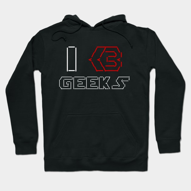 I Heart [Love] Geeks ASCII TEXT ART Hoodie by tinybiscuits